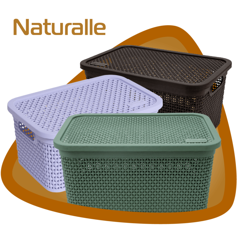 Cestos de roupas e utilidades retangulares coloridos design em vime