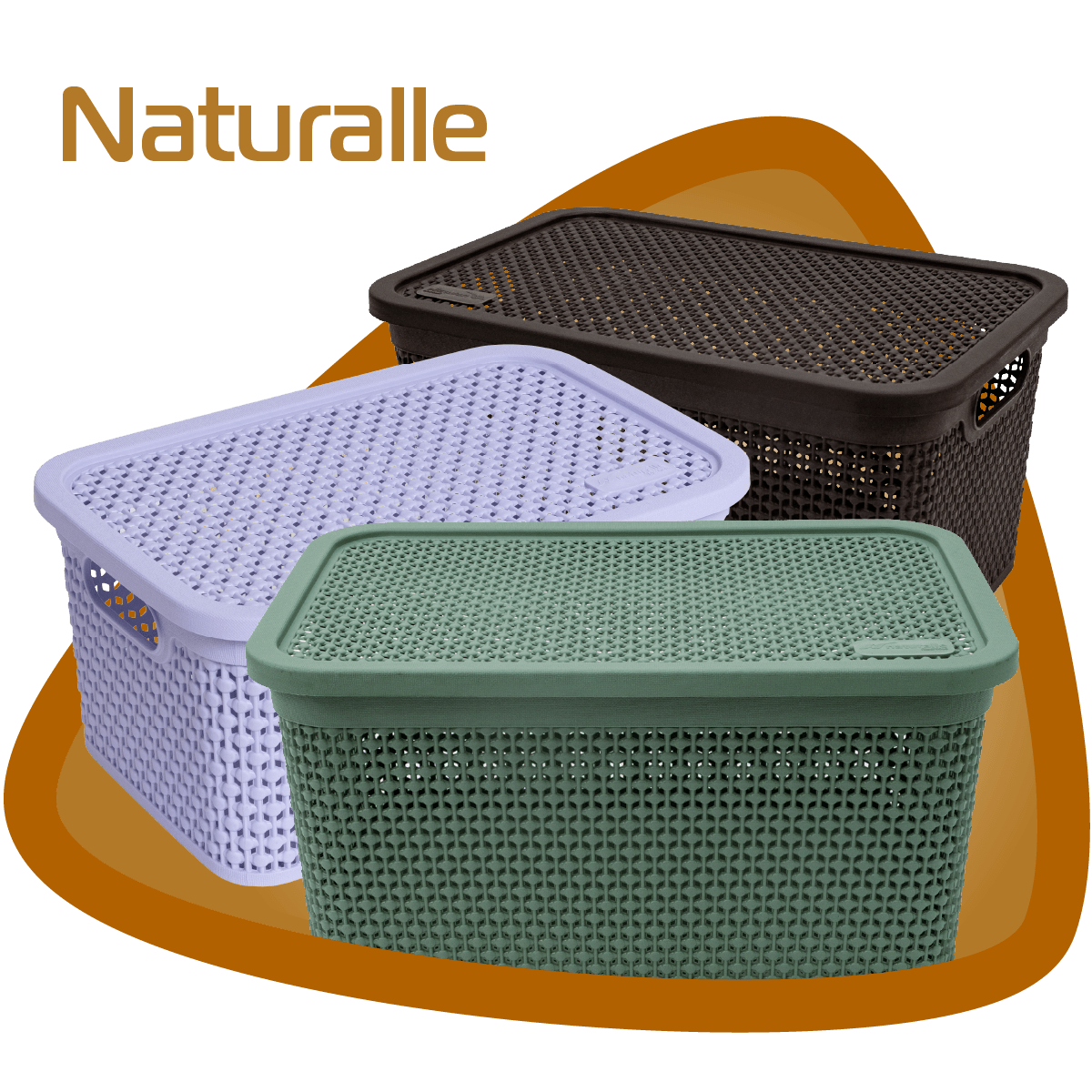 Cestos de roupas e utilidades retangulares coloridos design em vime