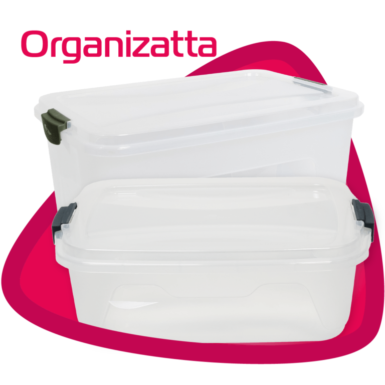 Caixas plásticas transparentes, com tampa e com travas