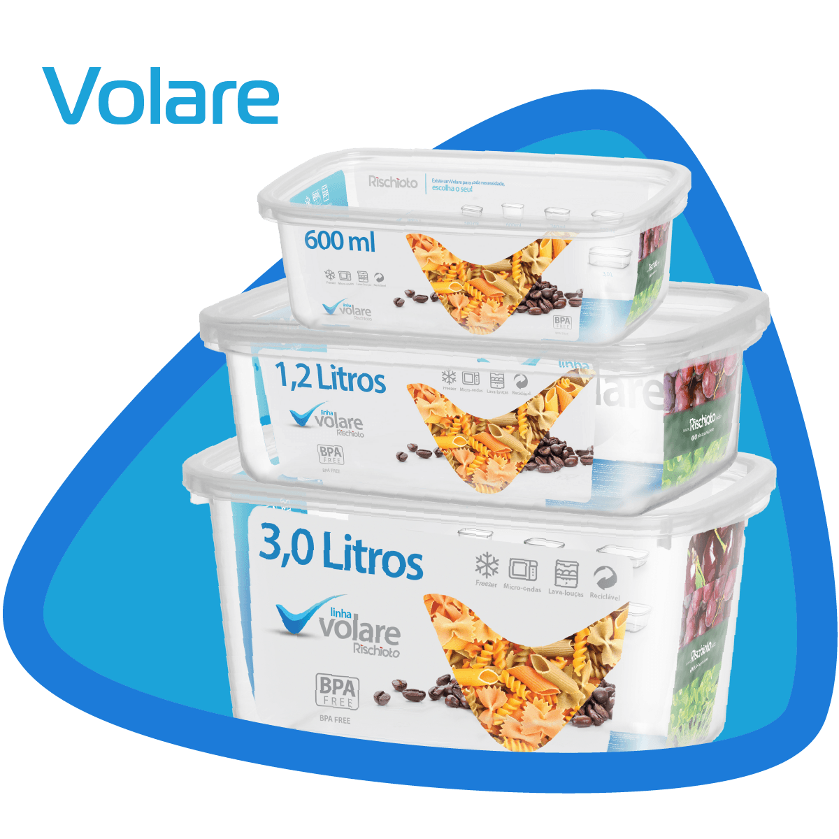 Potes plásticos transparentes e resistentes